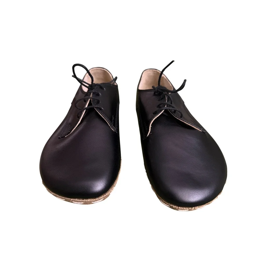 Earthing Harmony Handcrafted Turkey Leather Barefoot Oxford Shoes Wide Toe W38